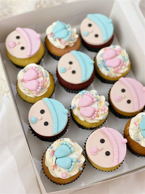 Sydney - Gender Reveal Cupcakes • Creme Maison Bakery Singapore