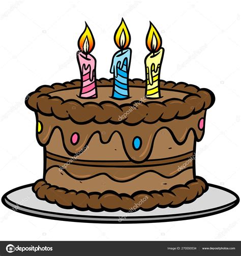 Birthday Cake Cartoon Illustration Birthday Cake Stock Vector by ...