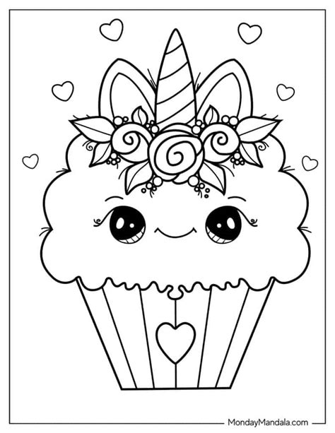 Cute Cupcake Coloring Pages Printable