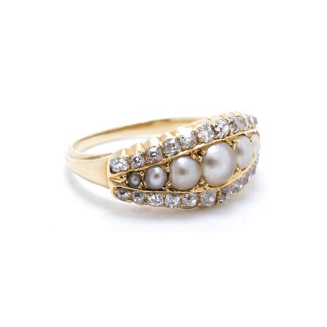 Antique Pearl & Diamond Ring — Oliver Jewellery