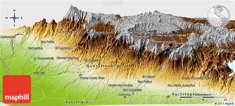 Physical Panoramic Map of San Gabriel