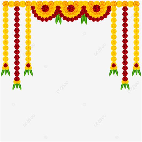 Marigold Toran Decorative Garland Indian Festivals Diwali Vector Design ...