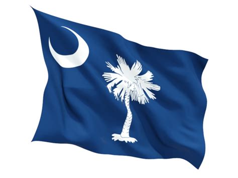 Fluttering flag. Illustration of flag of South Carolina