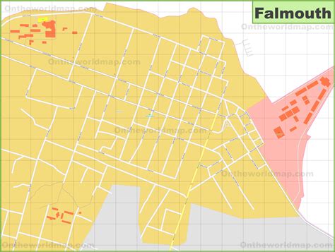 Large detailed map of Falmouth - Ontheworldmap.com