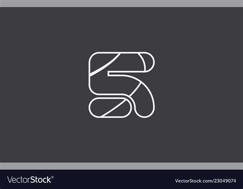 Number 5 black white logo company icon design Vector Image