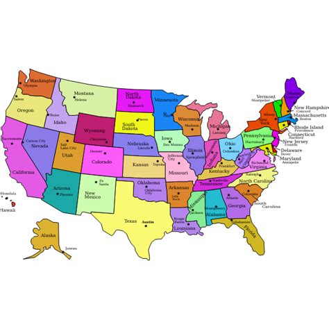 United States Map With Capitals | Free SVG