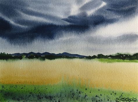 Stormy sky Original Watercolor 8'' x 11'' . | Etsy