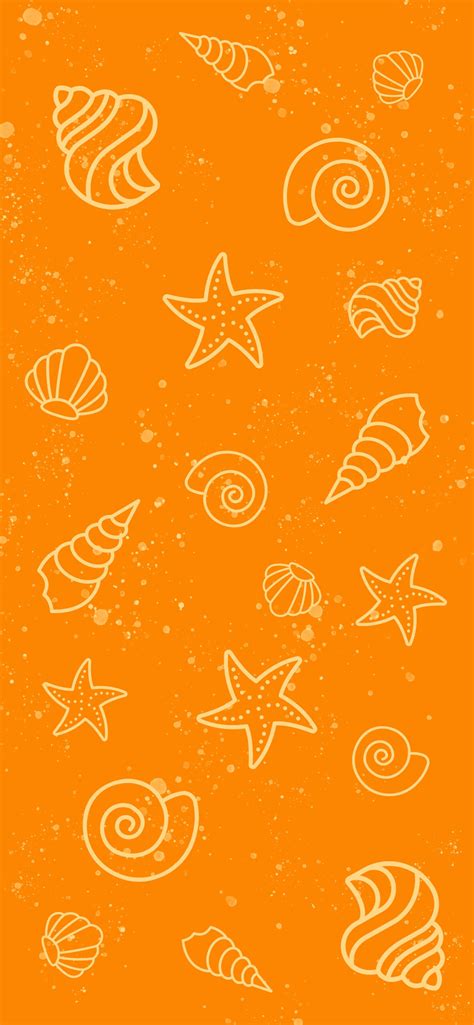 Shells Orange Aesthetic Wallpapers - Cute Summer Wallpapers for iPhone