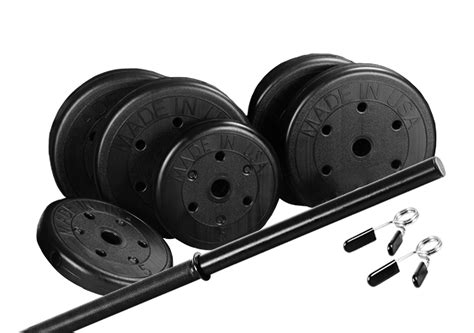 US Weight 55 lb. Weight Set with 54-inch Bar, Clips, and Weight Plates ...