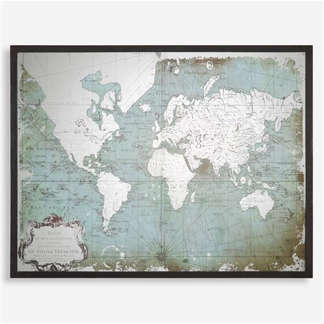 Mirrored World Map Framed Print | Uttermost