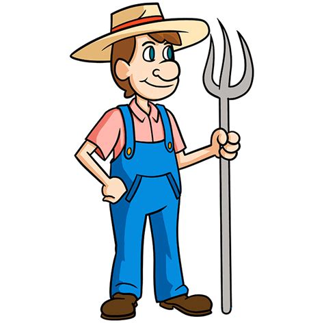 How to Draw a Farmer - Really Easy Drawing Tutorial