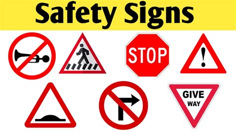 Safety Signs Symbols and their meaning for kids | Safety Signs | Road ...