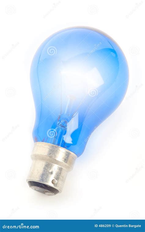 Glowing blue bulb on white stock image. Image of dark, bulb - 486209