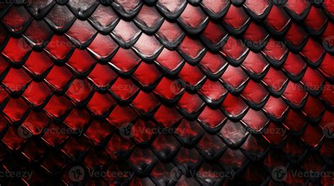 Red and black exotic snake skin pattern or dragon scale texture as a ...