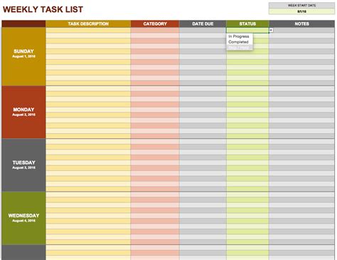 Task Planner Template | planner template free