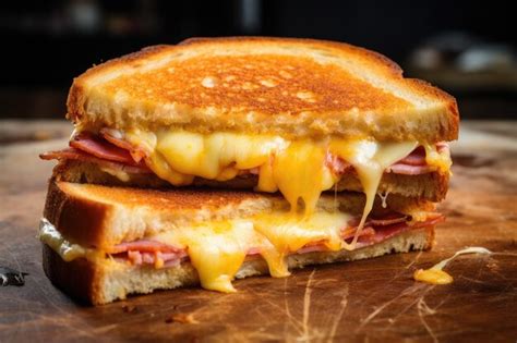 Premium AI Image | Grilled ham and cheese toast