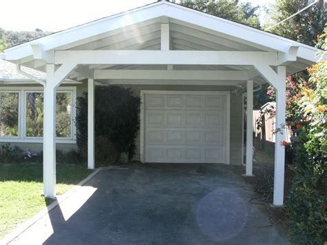 Simple Carport In Front Of Garage Single Slope