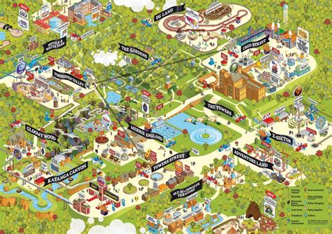 Alton Towers (2007) map, Habbo style | Theme park map, Theme park ...