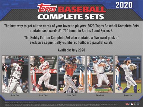 2020 Topps Baseball Complete Sets Trading Cards