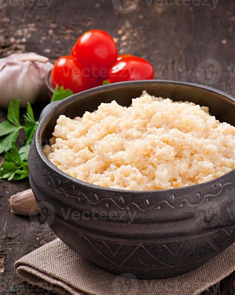 Wheat tasty porridge 7227899 Stock Photo at Vecteezy