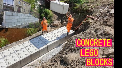 Concrete Lego Block Retaining Wall