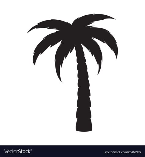 Simple palm tree silhouette Royalty Free Vector Image