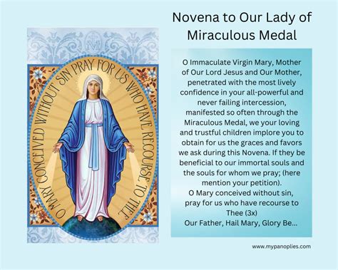 Our Lady of the Miraculous Medal – Novena Prayer – mypanoplies