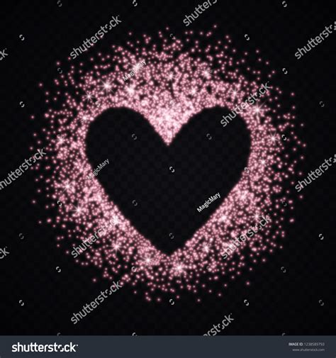 Pink Gold Glitter Heart Frame On Stock Vector (Royalty Free) 1238589793 ...