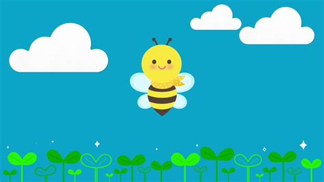 Cute Cartoon Bee Nature Animation Background 2696516 Stock Video at ...