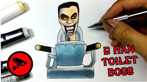 COMO DIBUJAR a TOILET BOOS🚽 (G-MAN) de SKIBIDI TOILET FÁCIL | PASO A ...