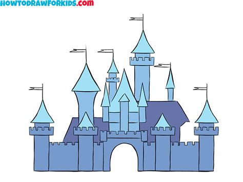 How to Draw the Disney Castle - Easy Drawing Tutorial For Kids