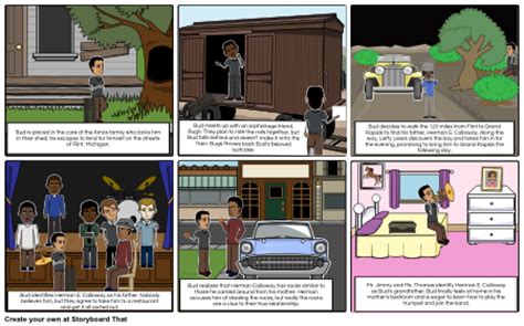 Bud, Not Buddy Theme Storyboard by lizpteach