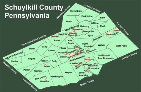 Schuylkill County Pa Map - World Map Wall Sticker