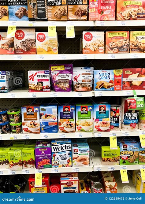 Healthy Snacks and Oatmeal for Sale in a Grocery Store Editorial Image ...