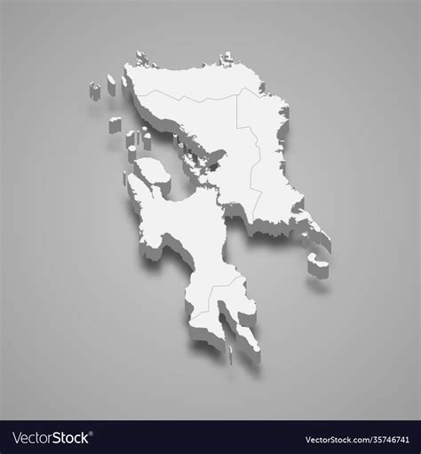 3d isometric map eastern visayas is a region Vector Image