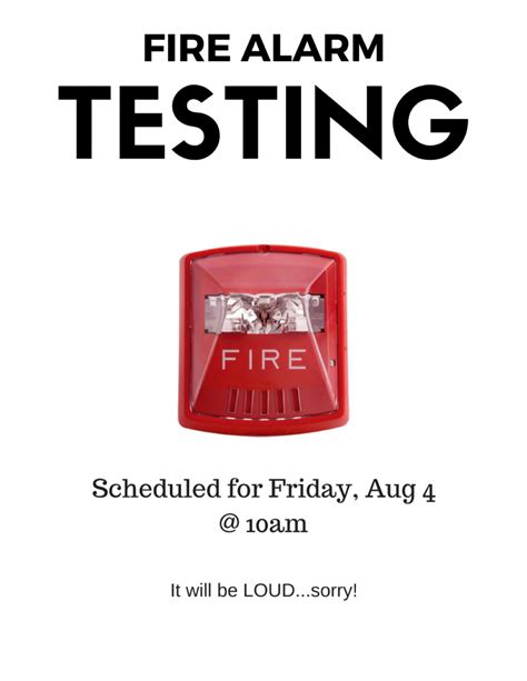 Fire Alarm Testing Friday, Aug 4 – Wild Basin Fitness