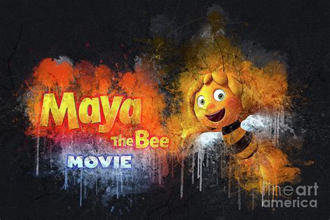 No1880 Maya The Bee Novie Watercolor movie poster Digital Art by Carrie ...