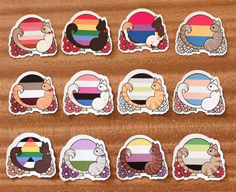 LGBTQ Pride Flag Cat 8cm Stickers | Etsy