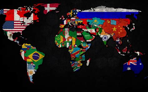 Download Colorful Flag Map Misc World Map Art