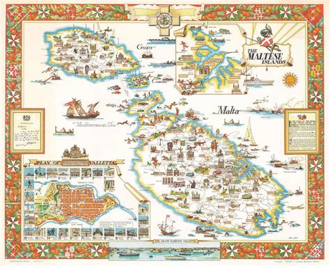 Pictorial Map of Malta Gozo and Comino 19th Century Fine - Etsy