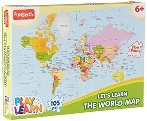 FUNSKOOL World Map Puzzles Educational Game - World Map Puzzles ...