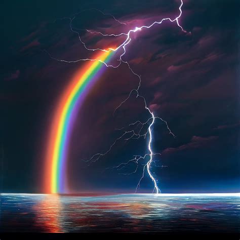 Rainbow Lightning PNG Digital File Download AI Art Beautiful Art ...