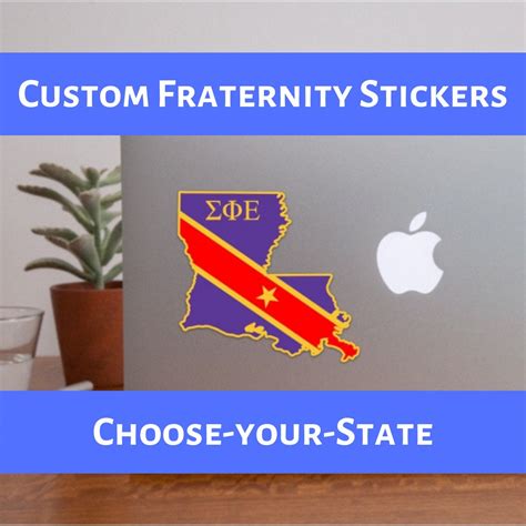 Custom Fraternity Stickers Choose Your State Official Licensed Product ...