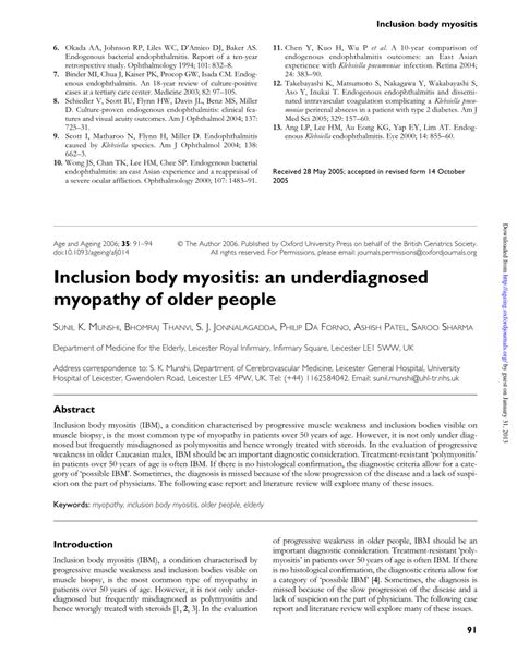 (PDF) Inclusion body myositis: An underdiagnosed myopathy of older people