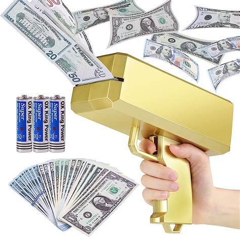 Buy LUYE Gold Money Gun with Prop Money, Cash Cannon Dollar Bill Gun ...