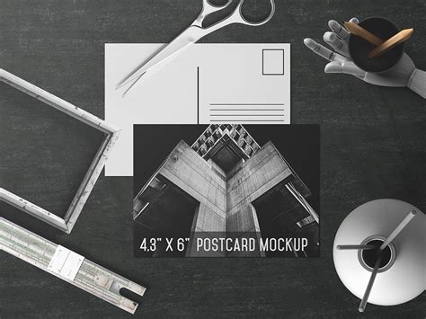 6x4.3'' Postcard Mockup | Pen & Pencil Mockups ~ Creative Market