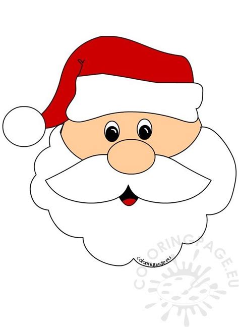 Santa Claus Face Cut Out | Coloring Page