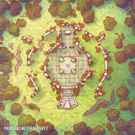 [OC][Art] Forest Ruins Battlemap : DnD