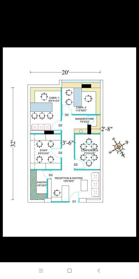 Small size office plan | Office plan, Office space planning, Office ...