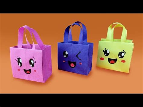 Origami paper bag how to make paper bags with handles origami gift bags ...